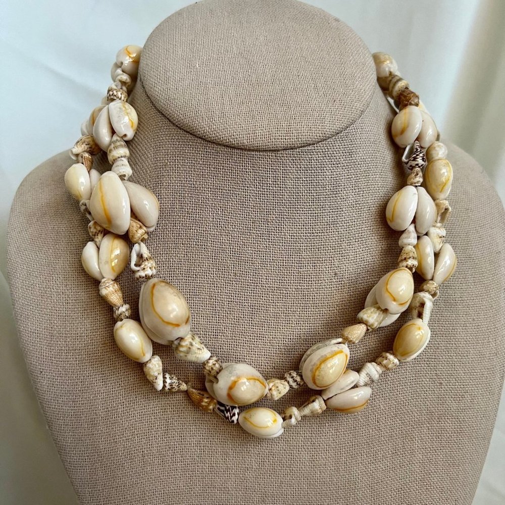 Sea Shell Boho Beachy Style Long Vacay Necklace